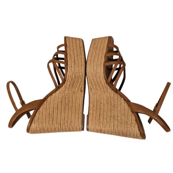 $320 Reiss Elle Espadrille Platform Wedge Sandals Women's Tan size US9.5 EU40 - Picture 6 of 10